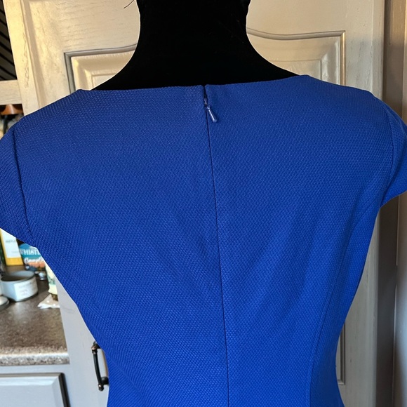 Anne Klein Royal Blue Fit and Flare Cap Sleeve Dress - Picture 4 of 6